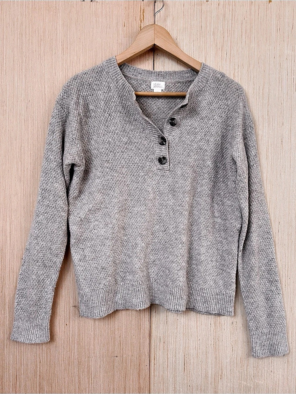 Stars Above Women's Gray Button Front Sweater XS Like New